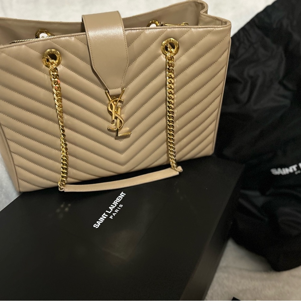 Handbag tote beige Saint Laurent